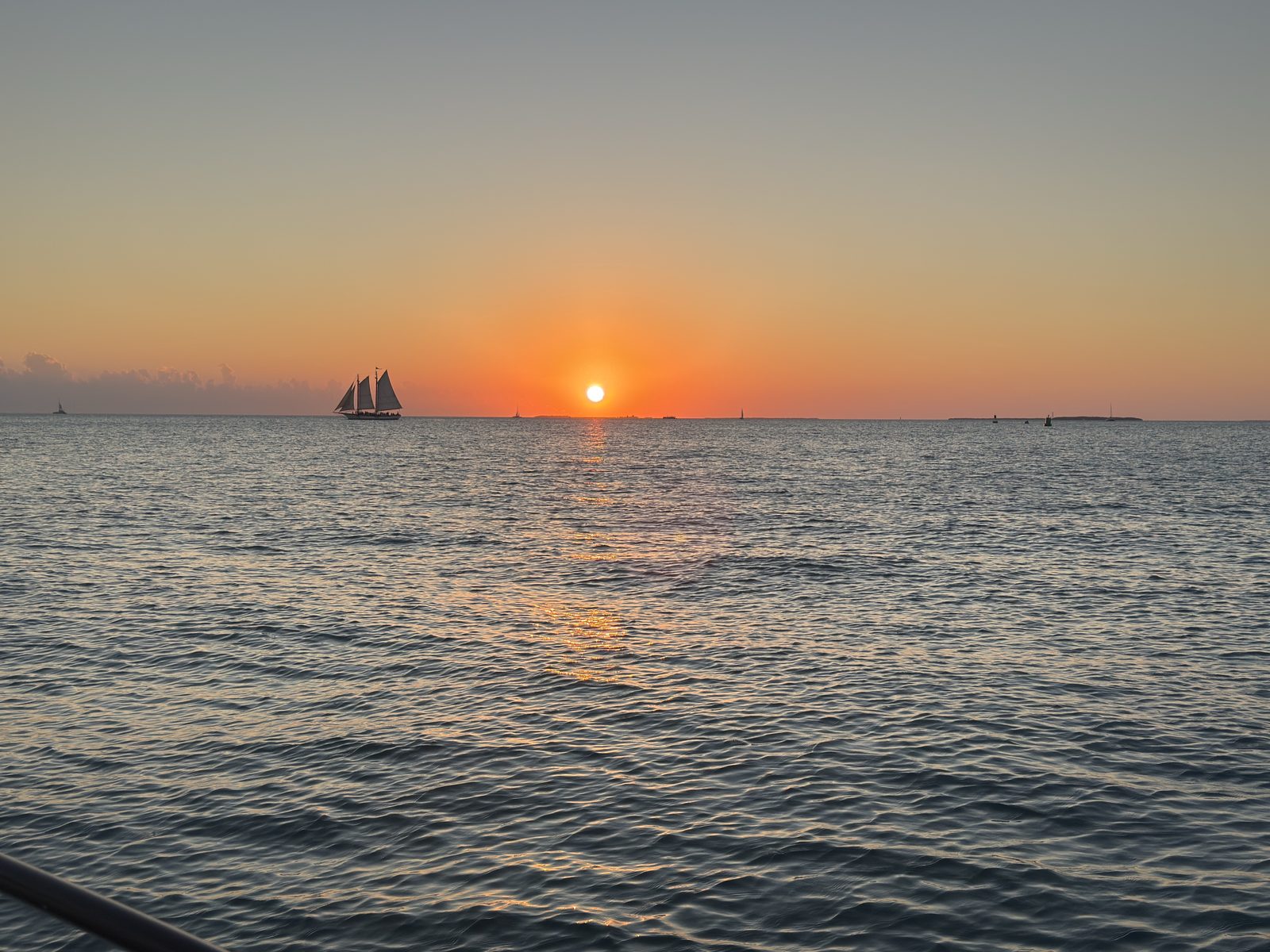 Golden hour over a private sunset cruise in Key West