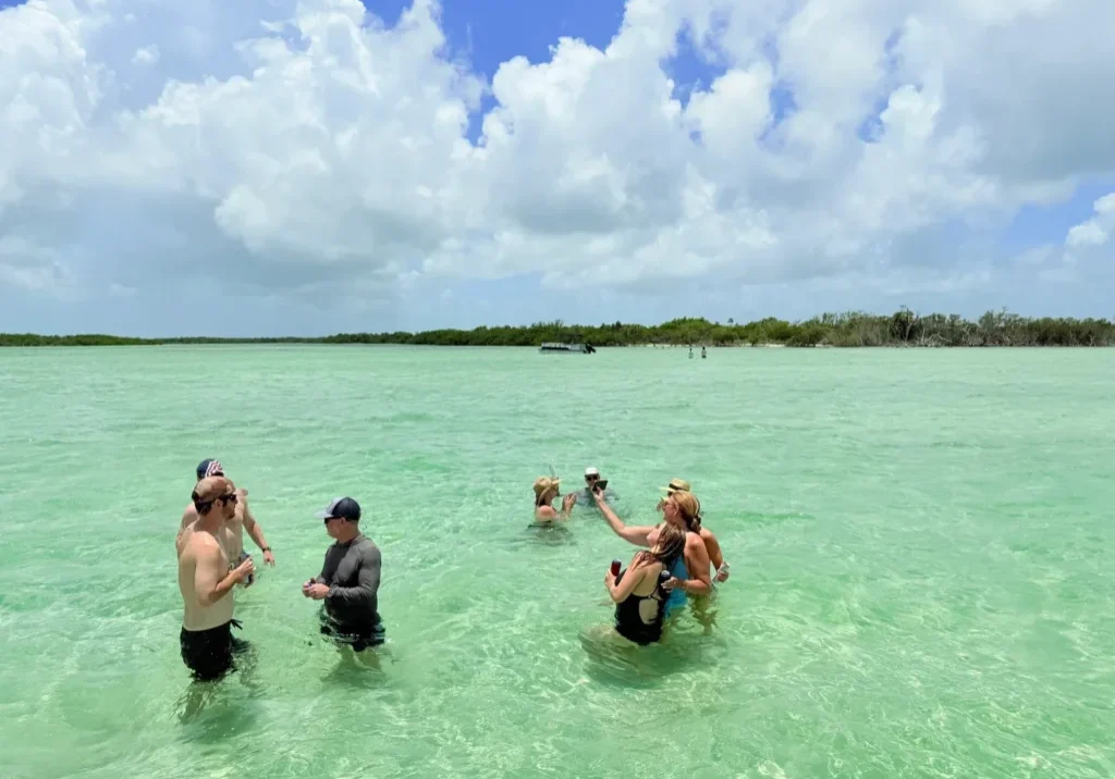 Key West sandbar charter with clear water in the Florida Keys